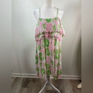 GANNI‎ Pleated Georgette Strap Mini Dress